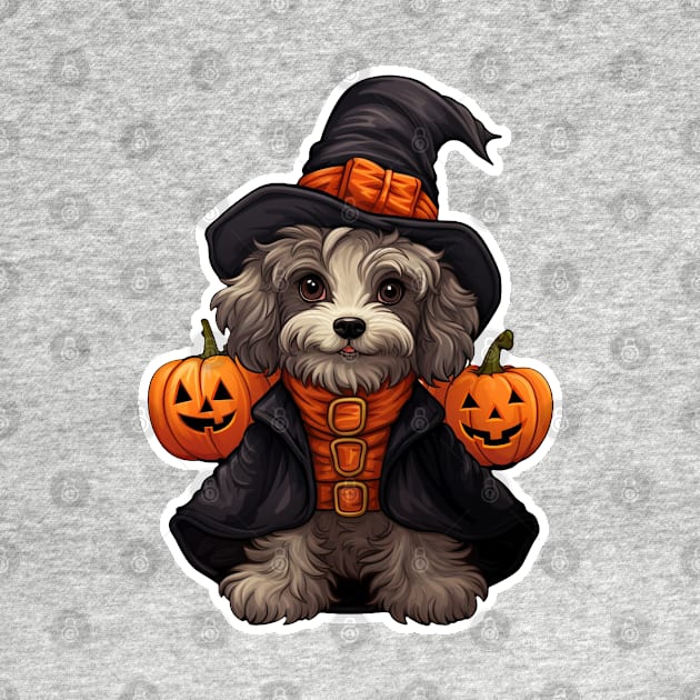 Halloween puppy Dog witch by LaartStudio